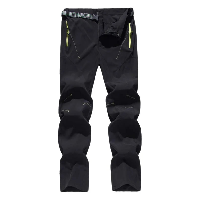 NUONEKO Outdoor Men's Hiking Pants Elastic Breathable Outdoor Camping Fishing Trekking Pants Summer Thin Quick Dry Trousers PN39