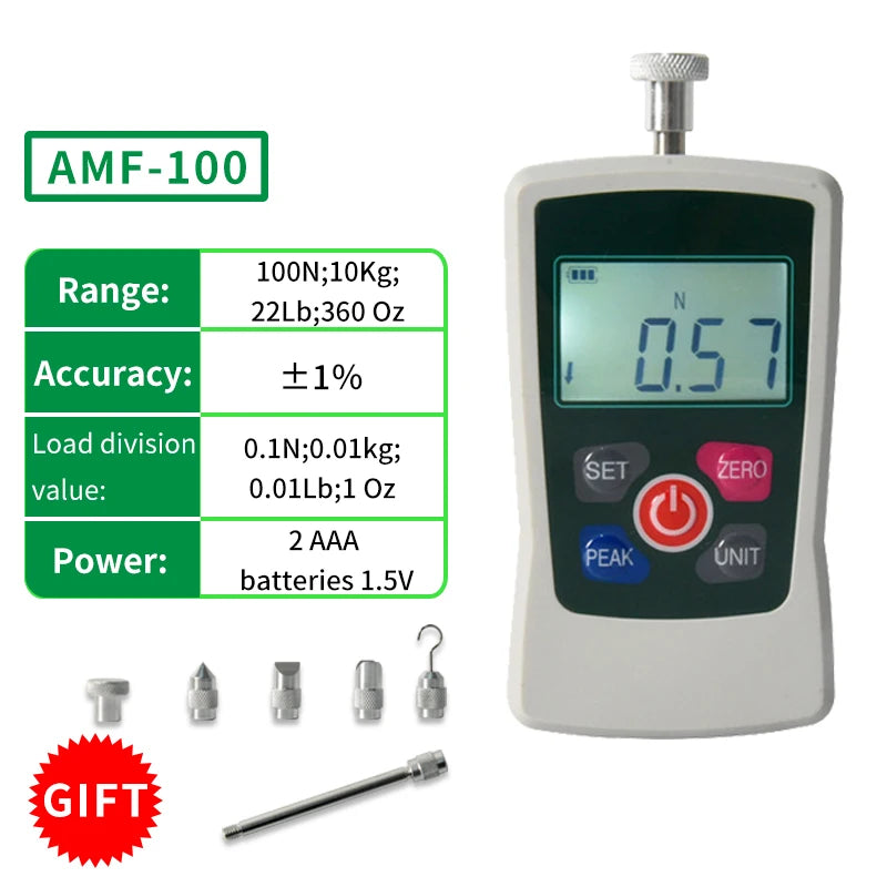 AMF Digital Force Gauge Push Pull Tester Dynamometer with Load Cell Sensor for Quality Control Industrial Force Measurement Tool