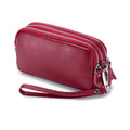 Genuine Leather Women Long Wallet 3-Layer Zipper Clutch Purse Bag 2023 New Large Capacity Wristlet Wallet Phone Bag Money Pocket