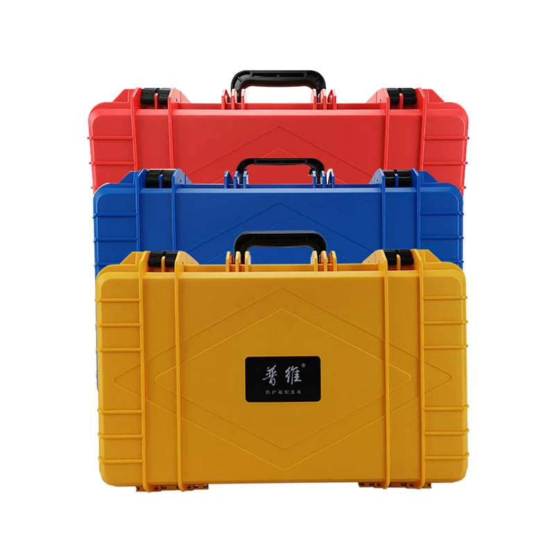 Portable Toolbox Safety Equipment Instrument Tool Box ABS Plastic Impact Resistant Tool Case Outdoor Shockproof Storage W/ Foam