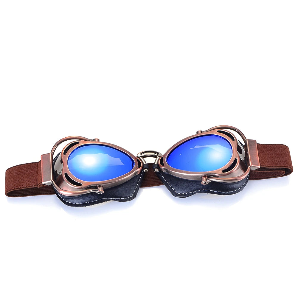 BJMOTO Motorcycle Helmet Steampunk Glasses Flying Goggles Vintage Pilot Biker Eyewear Goggle