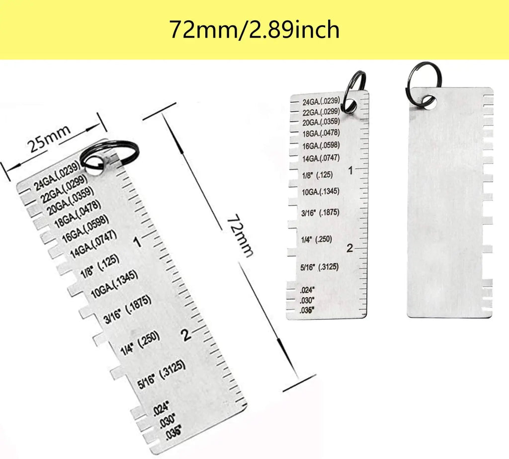 3 Model Metal Welding Gauge Wire Thickness Gauge & Round Dual-Sided Metal Sheet Gauge & 25-3000um Wet Film Comb America Standard