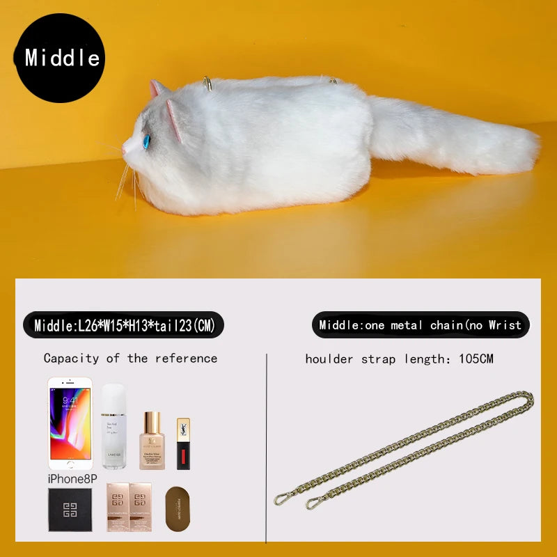 Women's luxury bags luxury designer handbag for Women's bag cat  Bags for women faux fur bag Irresistible you bag
