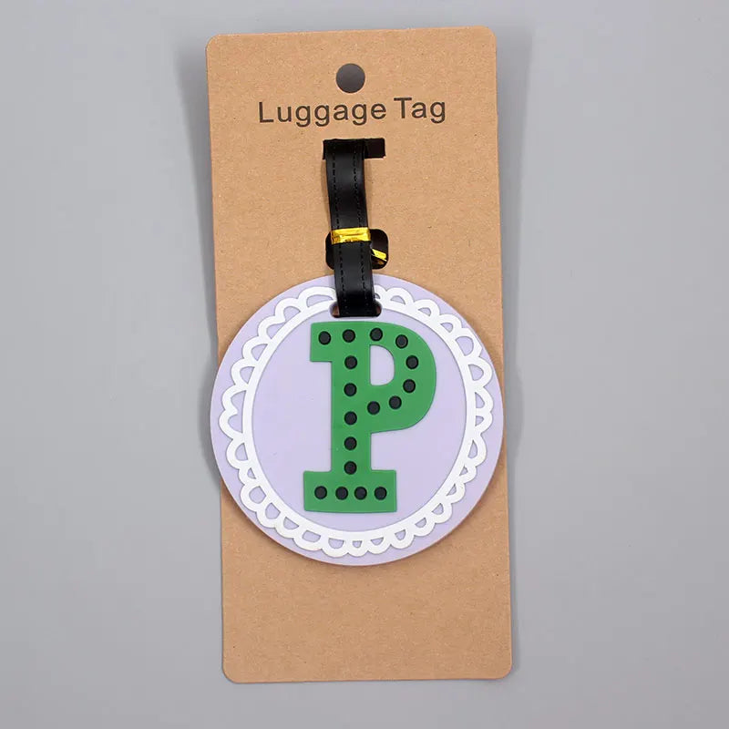 Newest Cute 26 Letters Luggage Travel Accessories Tag Silica Gel Suitcase ID Addres Holder Baggage Boarding Tag Portable Label