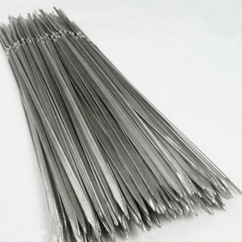 100pcs/50pcs Reusable Flat Stainless Steel Barbecue Skewers Bbq Needle Stick for Outdoor Camping Picnic Tools Cooking Tools