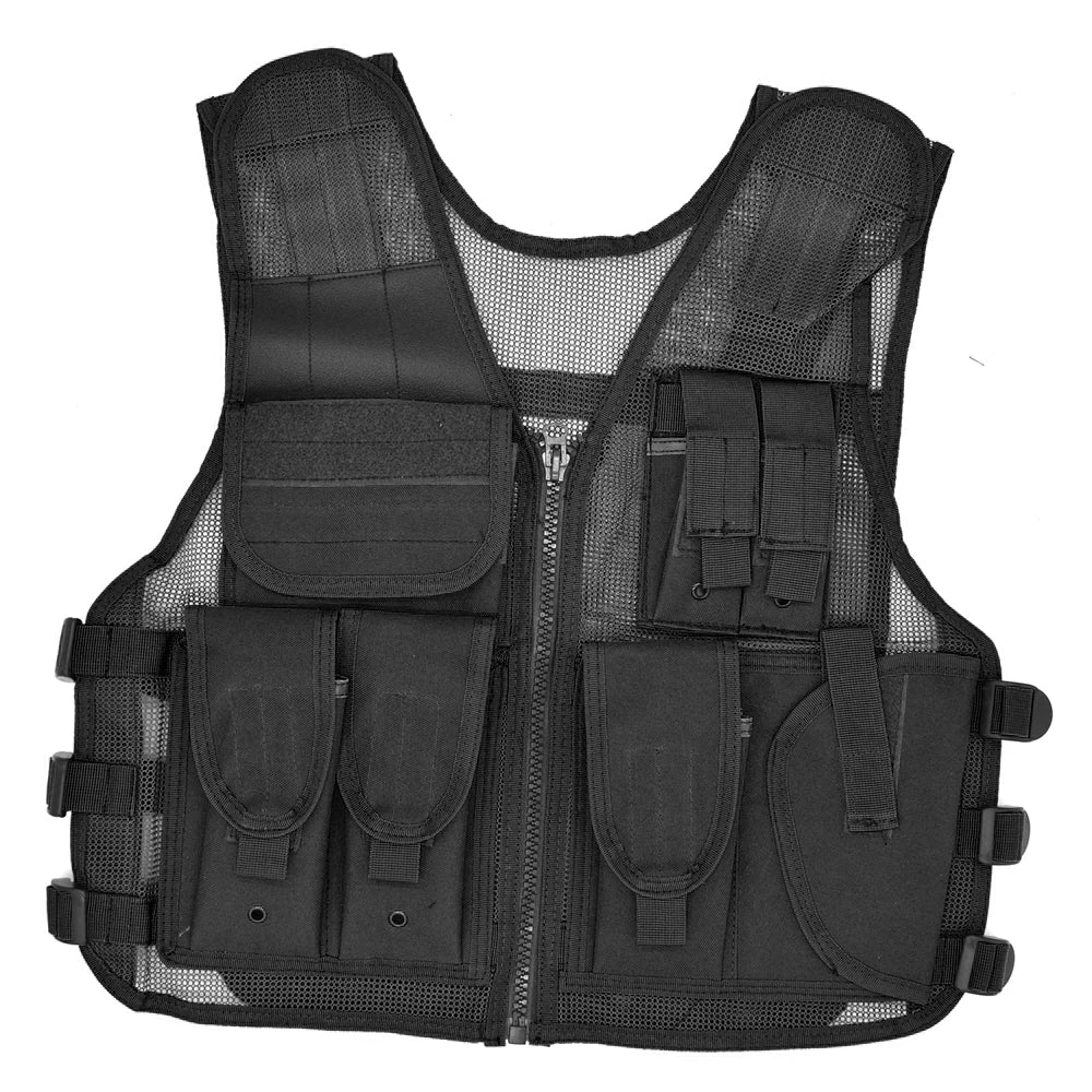 Tactical Mesh Vest for Men and Women, Hunting Molle Vest, Fishing Quick Dry Jacket, with Multi-Pocket, Adjustable Size