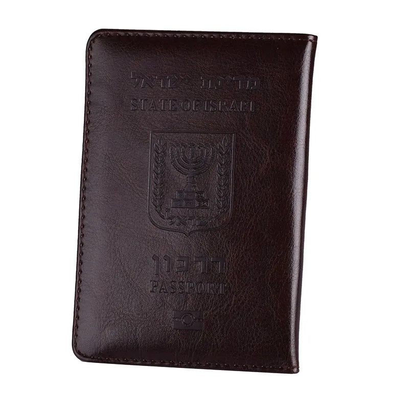 Israel Passport Cover Multicolour PU Leather Hebrew Travel Document ID Credit Card Holder Case Wallet Men Women
