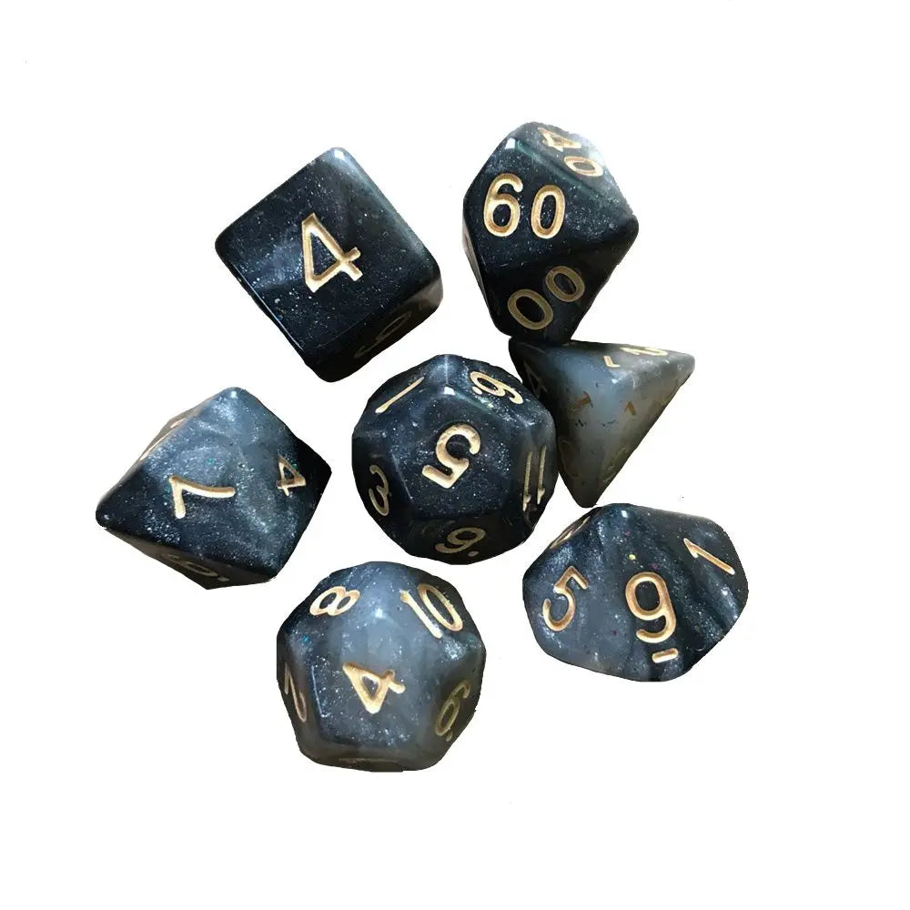 7-Die/Set New Acrylic Dice Set For TRPG DND Polyhedral 7-Die Lidescent Glitter Digital Dice Entertainment Game Accessories