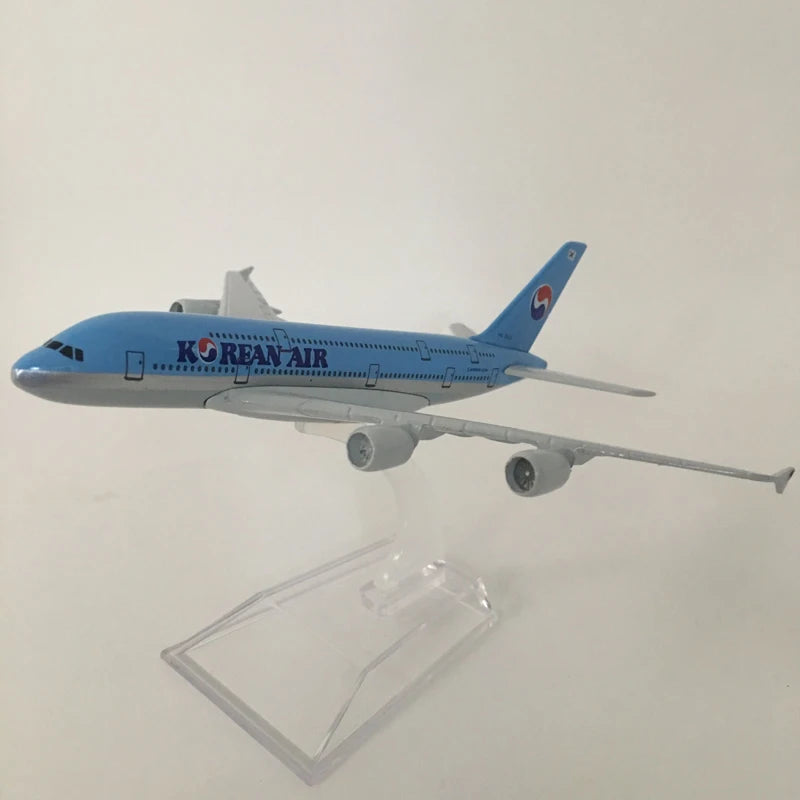 JASON TUTU 16cm Korean Air Airbus A380 Airplane Model Airplane Diecast Metal 1/400 Scale Planes