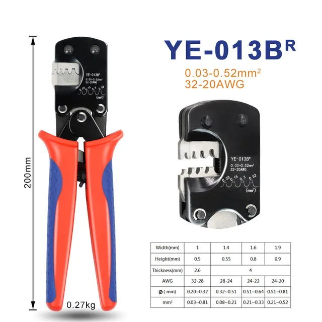 YE-013B Crimping tool for JST terminals XH2.54/PH2.0/ZH1.5/SH1.0/ DuPont 2.0/2510 pliers for 0.03-0.5mm2