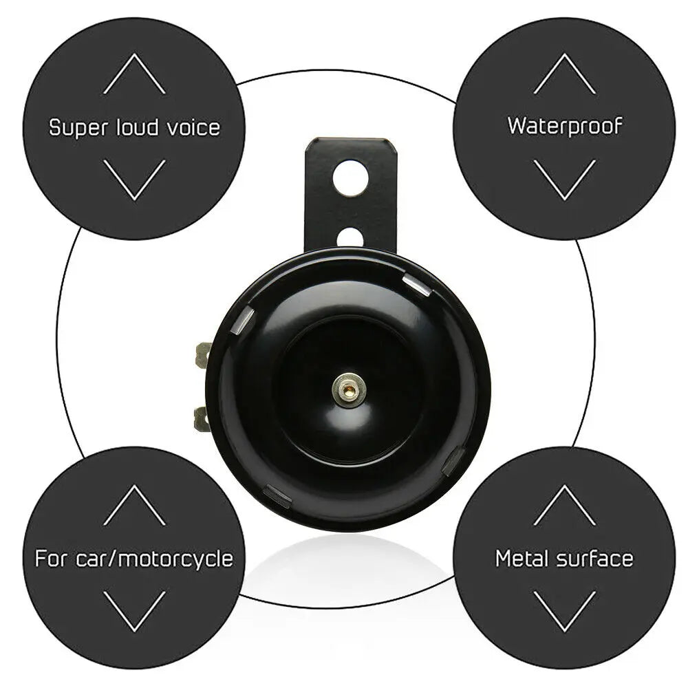 Motorcycle Scooter Bike Bicycle DC12V/1.5A 110dB Trumpet Electric Horn Black
