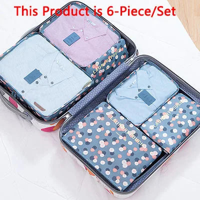 6/8/9pcs/Set Travel Organizer Storage Bags Suitcase Packing Set Storage Cases Luggage Organizer Clothes Bra Shoe Tidy Pouch Bag