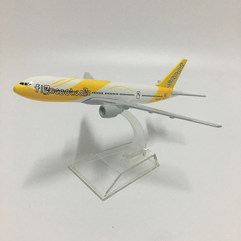 JASON TUTU 16cm Singapore Scoot Flyscoot B777 Plane Airplane Model Aircraft Model Diecast Metal 1/400 Scale Planes