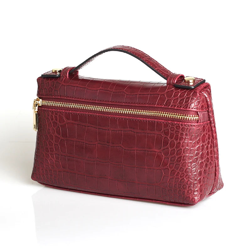 XMESSUN Crocodile Pattern Makeup Bags for Women 2026 Trendy Bag Clutch Bag Luxury High Quality Handbag Designer Handbag Purse
