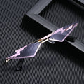 Cat Eye Sunglasses Diamond Shape Women Retro Rimless Sun Glasses UV400 Trendy Narrow Frame Streetwear Hiking Cycling Eyewear