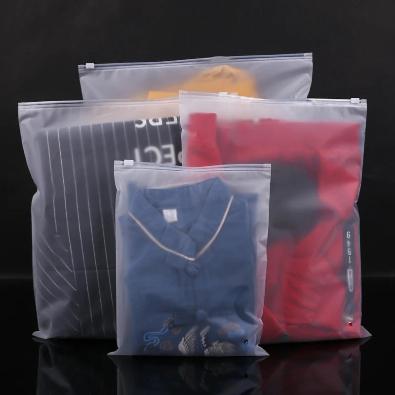 TETP 10pcs 14wire/18wires Frosted Matte Zipper Bag Home Travel Storage Clothing Underwear Packaging With Air Hole Organizer