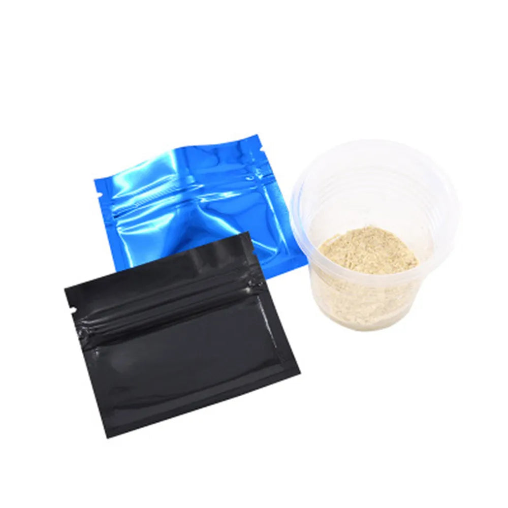 100Pcs Colorful Glossy Aluminum Foil Zip Lock Bag Tear Notch Self Grip Seal Food Ground Coffee Storage Packaging Pouches