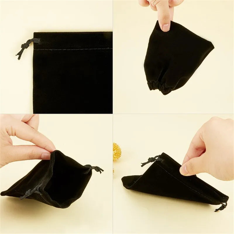 20/50 Pieces Black Velvet Dice bag Packing bags 7*9cm / 9*12cm Drawstring bags & Pouches for Board Games Card Game