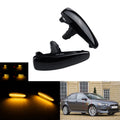 2X Amber LED Side Marker  Repeater Turn Signal Light Black Smoke For Mitsubishi Lancer Evo X 08-17 Mirage 14+ Outlander 11+
