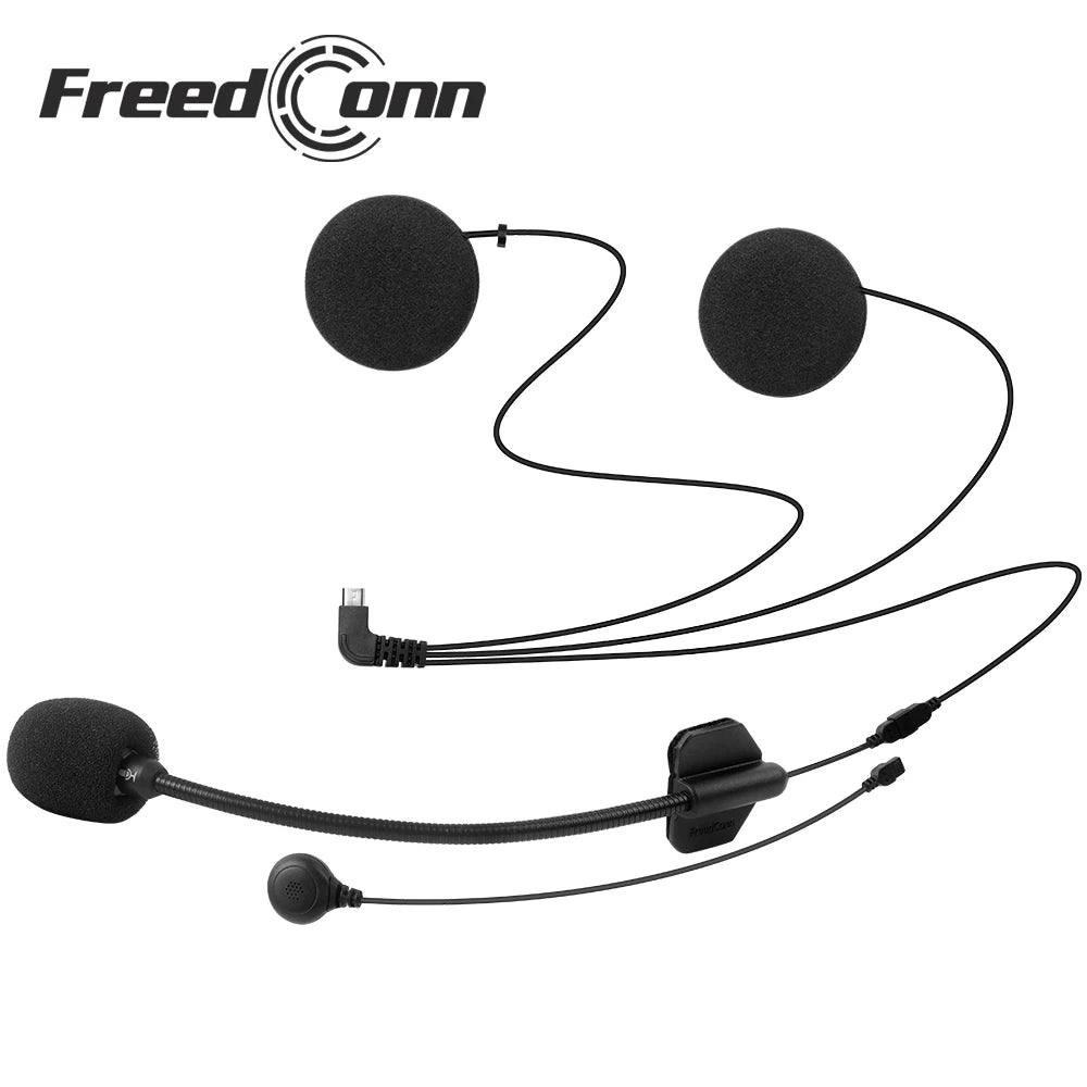 Freedconn Motorcycle Intercom Accessories 5 pin Hard Soft 2 in1 Mic Earphone for TCOM-SC/VB FDC-01VB COLO T-MAX T-REX FX KY PRO
