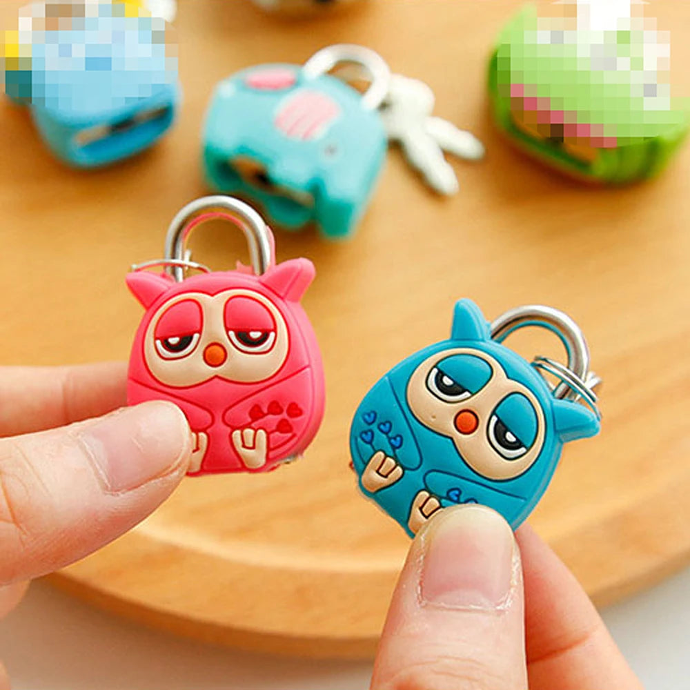 Cartoon Padlocks Lovely Mini Luggage Lock Backpack Zip Padlocks Make-up Box Key Lock Students Diary Lock Children's Small Toys