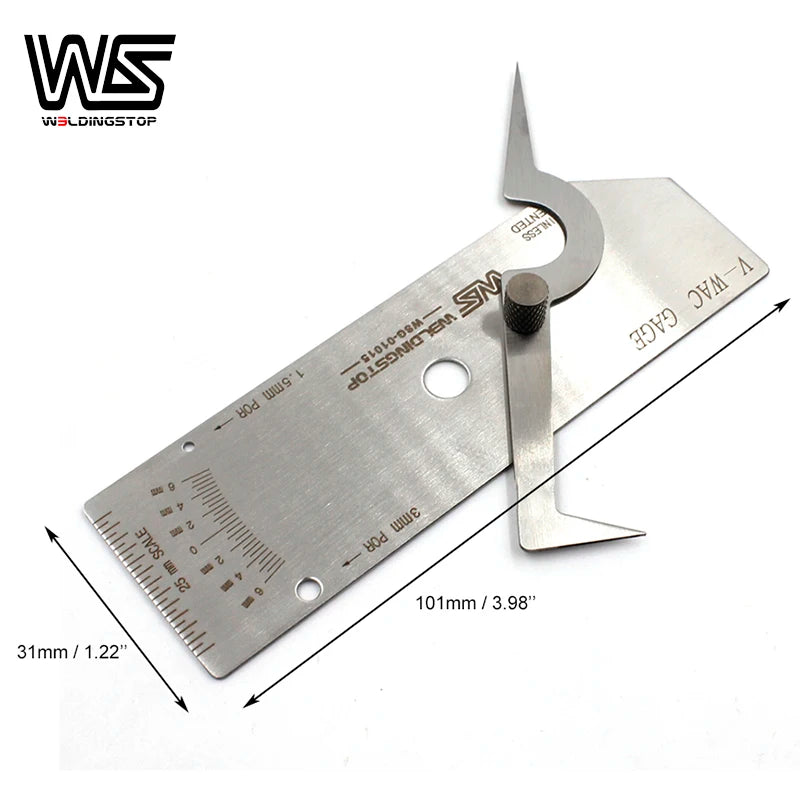 V-WAC Welding Gauge Gage Weld Biting Edge Undercut Inspection Gage Metric mm Reading