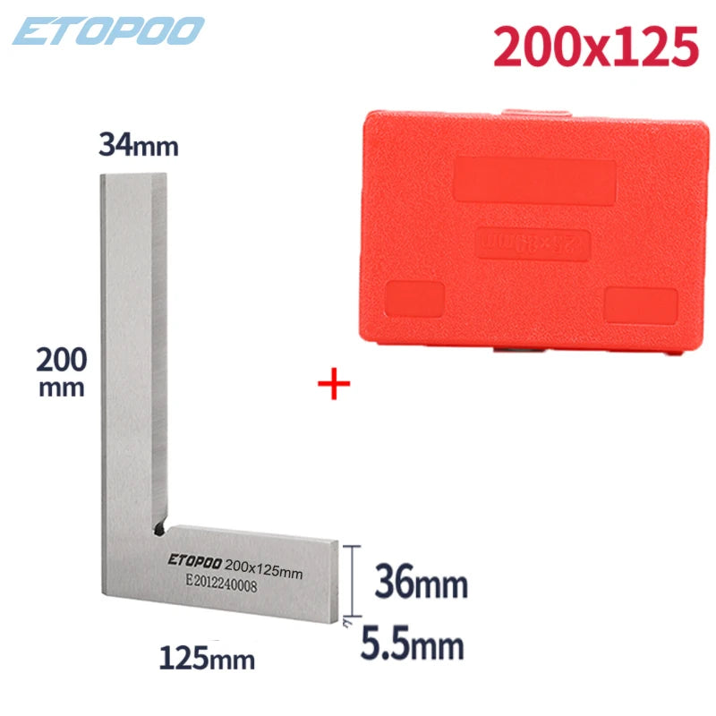 63x40 80x50 125x80mm  Precision Knife Edge Square Ruler 90 Degree Right Angle Ruler Engineer MeasuringTool