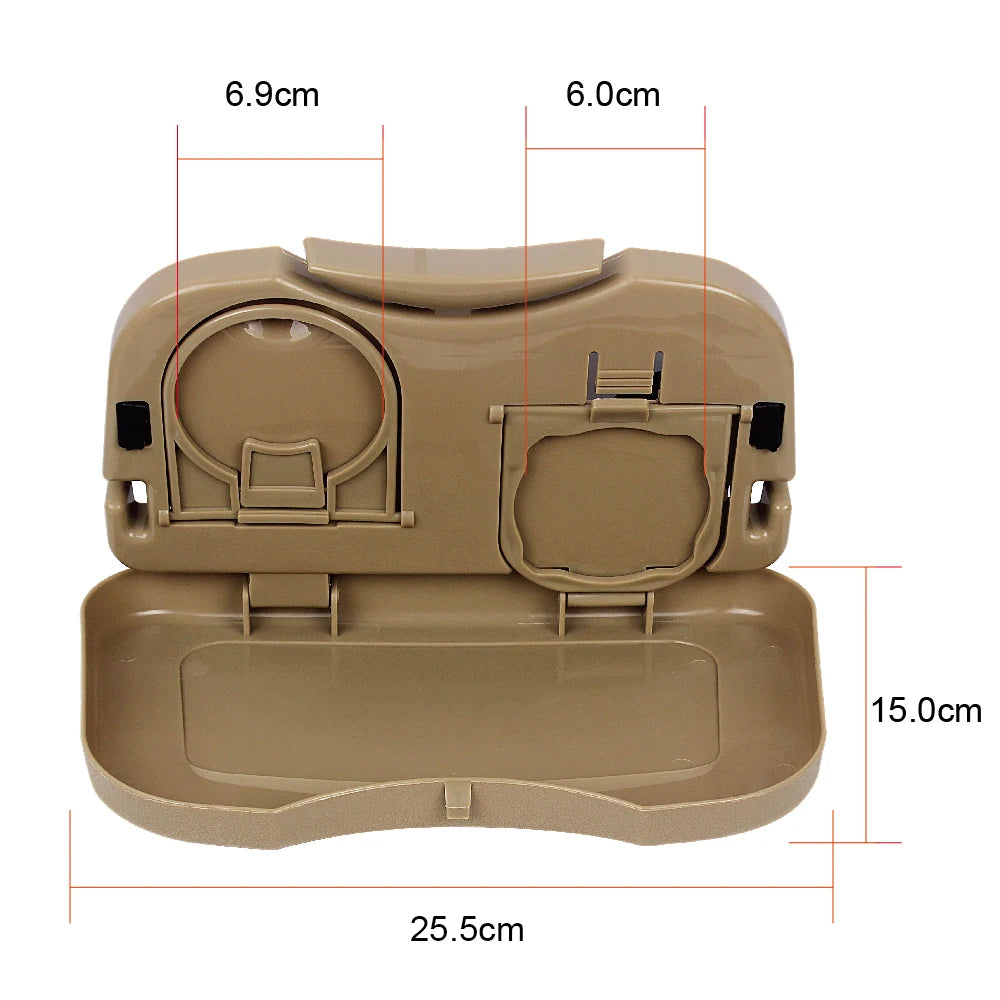 Foldable Car Back Seat Table Auto Drink Food Cup Mini Tray Holder Stand Desk Trash Bin Storage Case Interior Vehicle Accessories