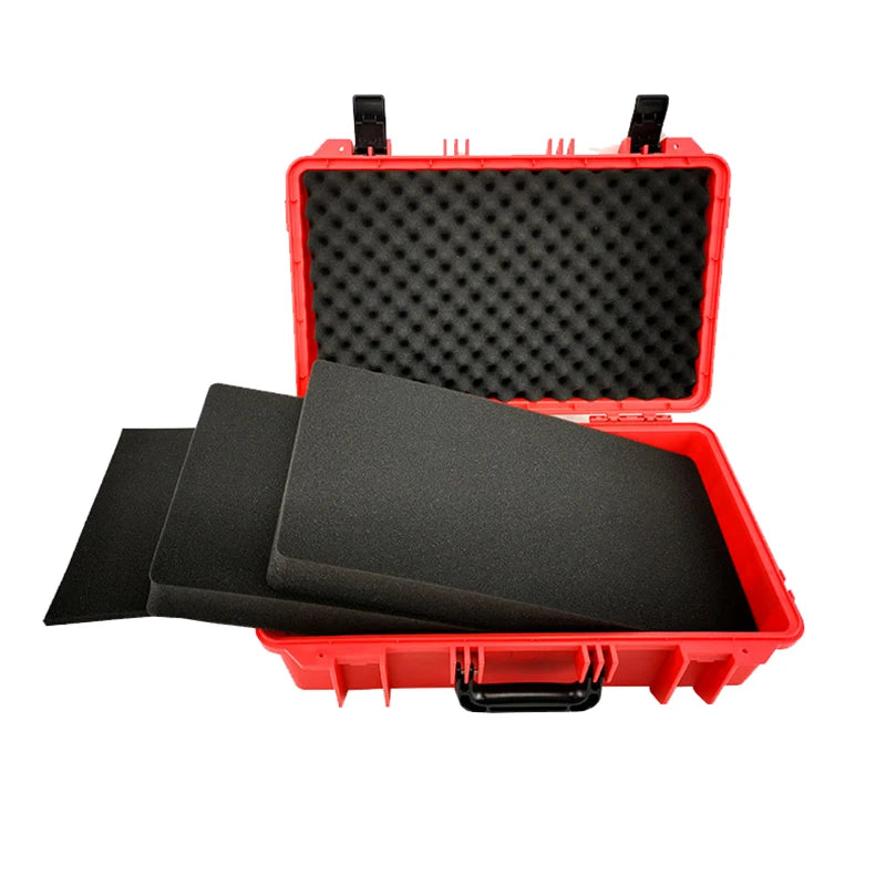 Portable Toolbox Safety Equipment Instrument Tool Box ABS Plastic Impact Resistant Tool Case Outdoor Shockproof Storage W/ Foam