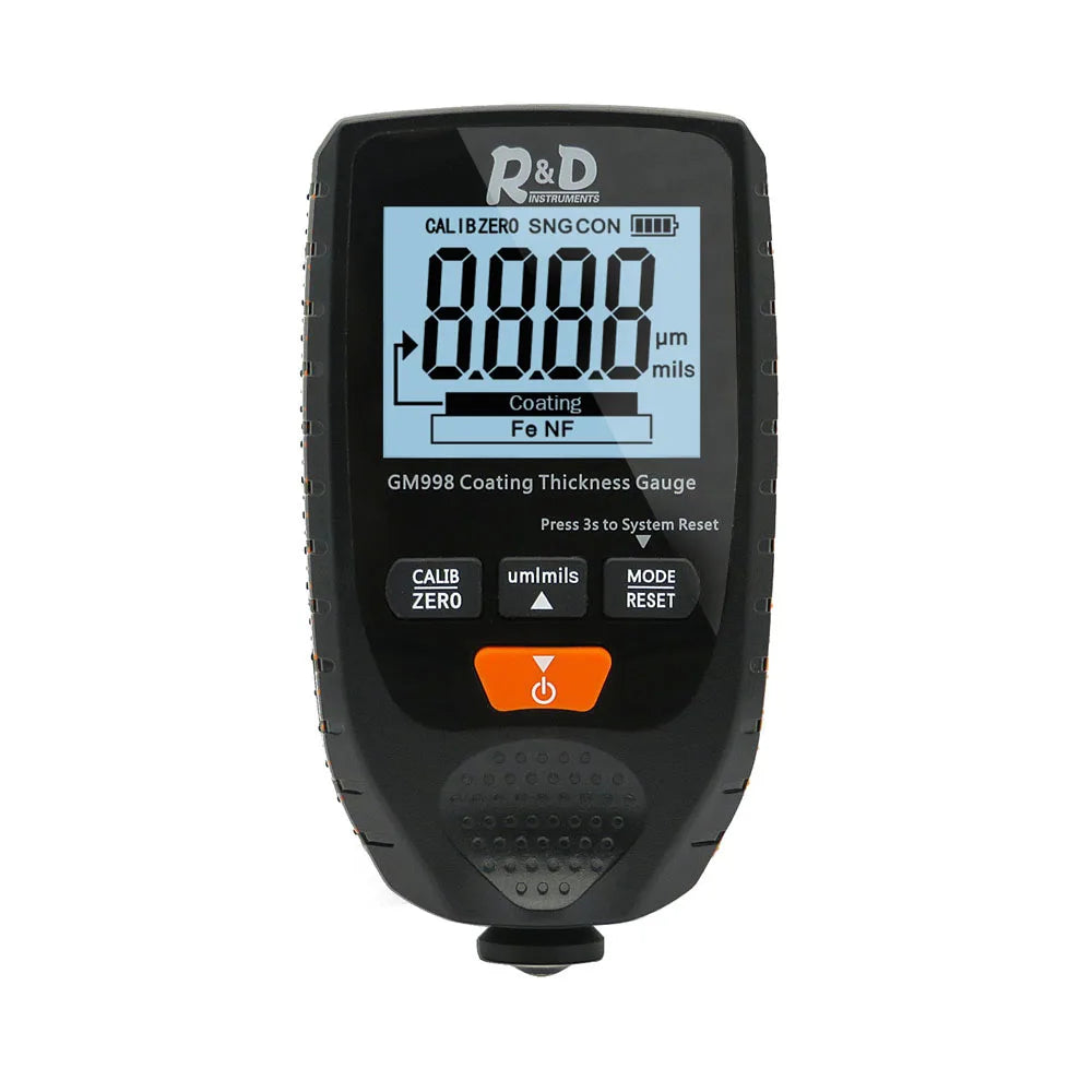 R&D GM998 Film Thickness gauge Car Paint Tester Coating Thickness Gauge Auto Fe&NF paint tester with Backlight