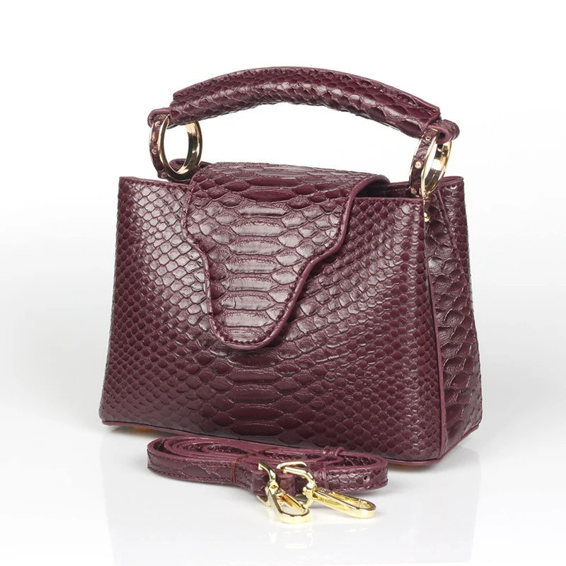 TOPHIGH Luxury Design Handbags For Women Ostrich/Snake/Crocodile Pattern Leather Shoulder Bags for Party Hot Sales Bolsas