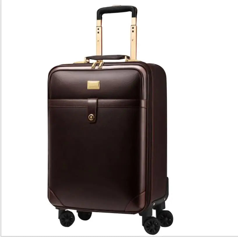 24 Inch Spinner suitcase Travel Rolling Luggage Suitcase Leather Business Spinner Travel Rolling Luggage bag trolley bags wheels