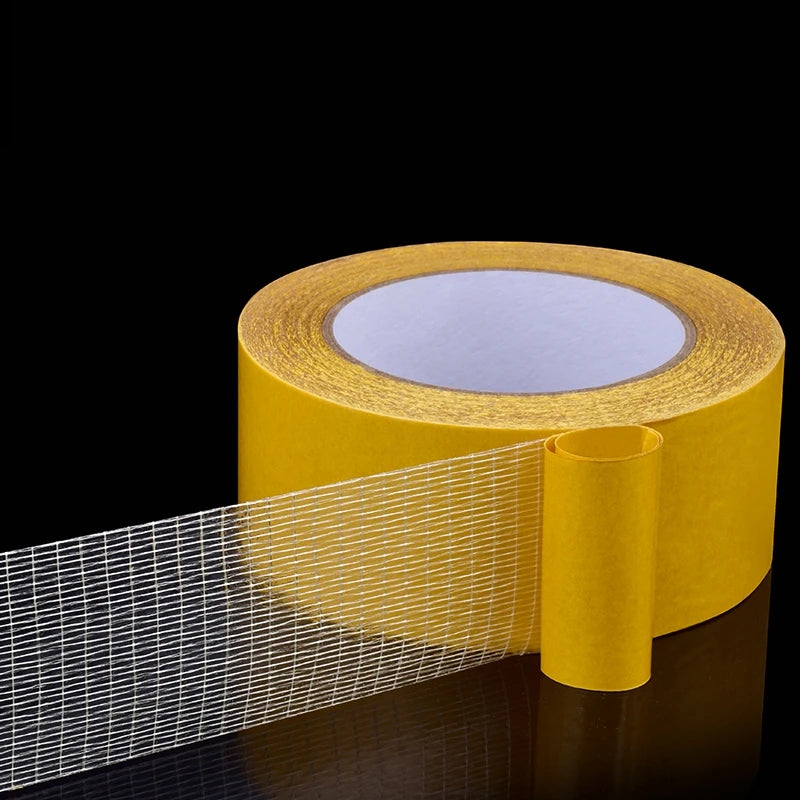 YX Double-sided Fiberglass Grid Sticky Adhesive Fiber Transparent Mesh Tape Strong Waterproof Tape Thick 20 Meter