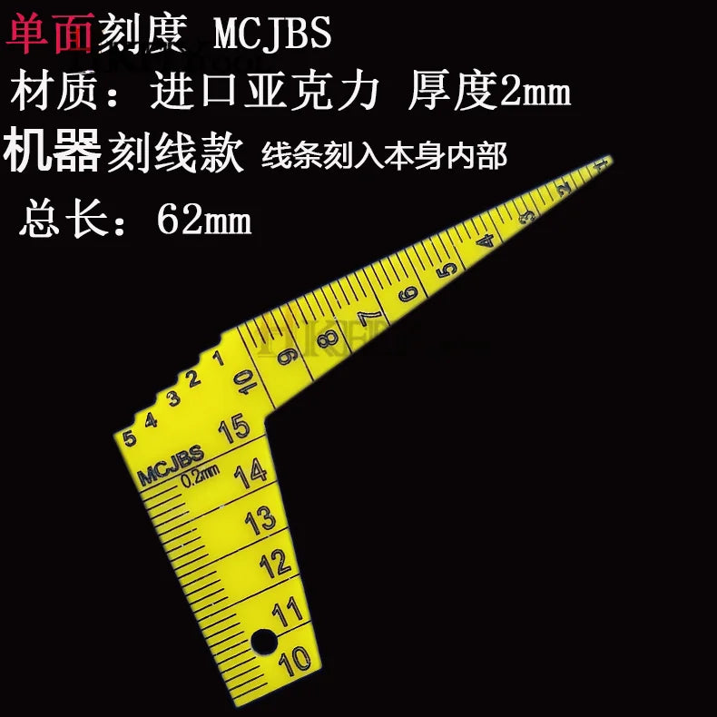 1pcs Japanese MCJBS  plastic feeler gauge 1-15mm Taper Welding Feeler Gauge Gage Gap Ruler Automobile industry Measuring Tools