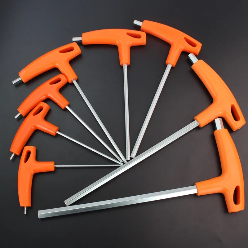 2/2.5/3/4/5/6/8/10mm Flat/Ball Head Hex Key Allen Wrench Hand Tool T-Handle Hex Key Wrench Ball End Allen Hex Key Wrench Spanner