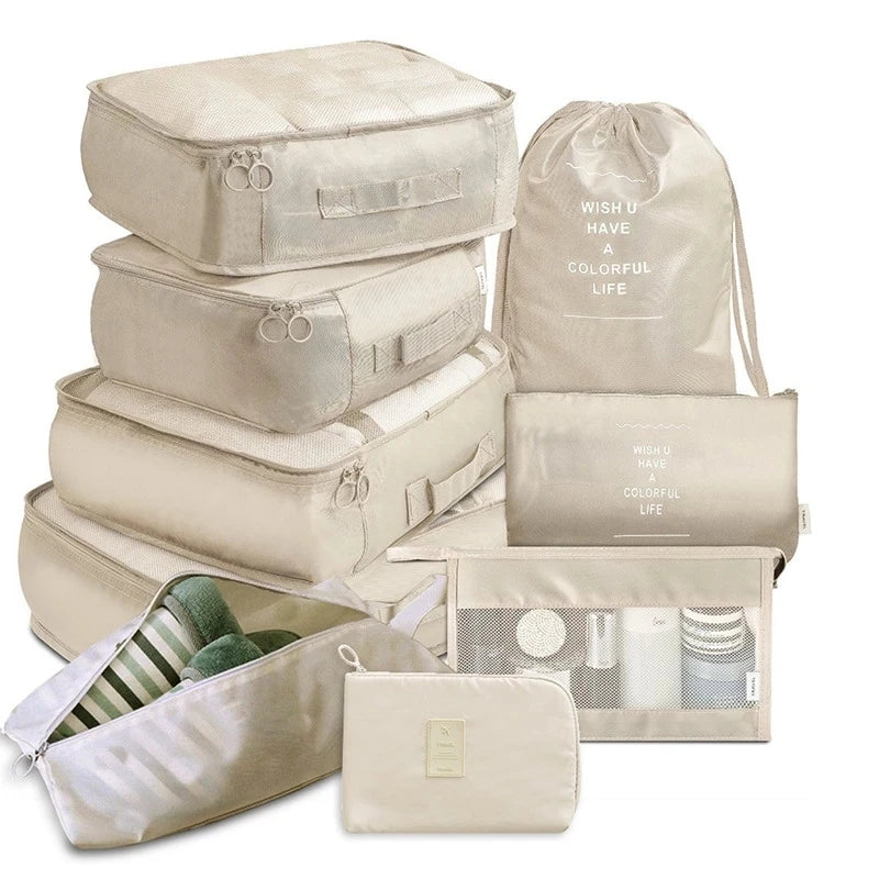 6/8/9pcs/Set Travel Organizer Storage Bags Suitcase Packing Set Storage Cases Luggage Organizer Clothes Bra Shoe Tidy Pouch Bag