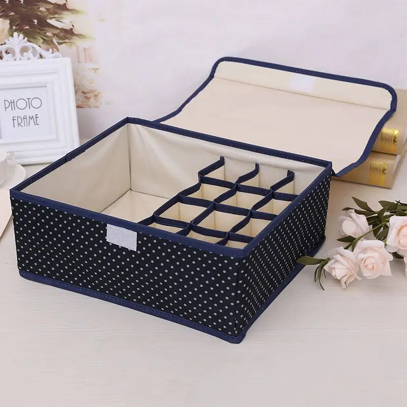 30 Grids Foldable Underwear Drawer Organizers Storage Dividers Closet Organizer Storage Box  for Clothes Bras Scarves Ties Socks