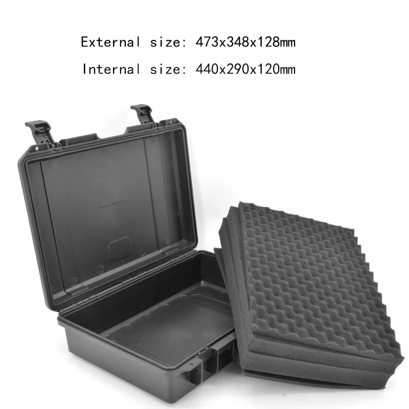 Waterproof Safety Case ABS plastic ToolBox Outdoor Sealed Safety tool Box Equipment instrument Tool Case shockproof