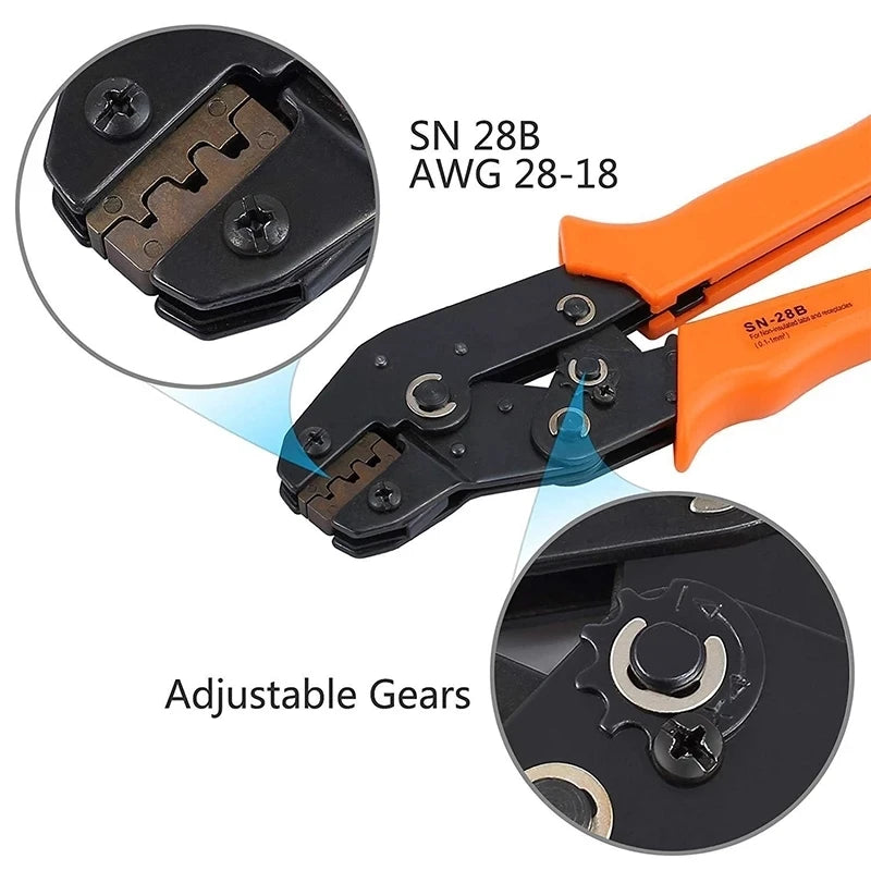 SN-28B 0.1-1mm² Crimping Pliers Tool Set-1550pcs 2.54mm Dupont Connectors And Crimp Pins，460pcs 2.54mm JST-XH JST Connector Kit