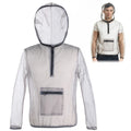 Outdoor Ultralight Mesh Hooded Jacket Anti-mosquito See Through Protective Mesh Shirt Insect Shield for Camping Hiking Fishing