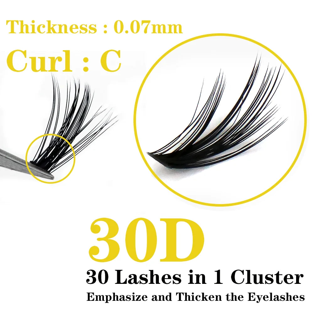 20/30D Mink Eyelashes Natural Russian C/D Volume False Eyelash Cluster Professional Eyelashes Extension Makeup Lashes Wholesale