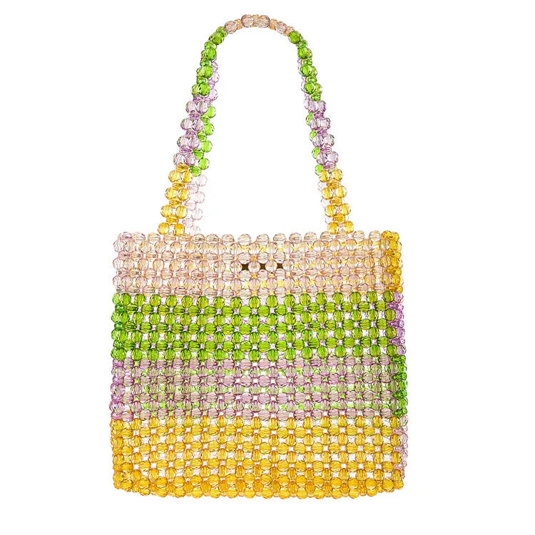 Luxury Pure Hand-woven Beaded Bucket Bag 2019 New Fashion Pearl Beaded Woven Shoulder Messenger Bag Handbags Women Family