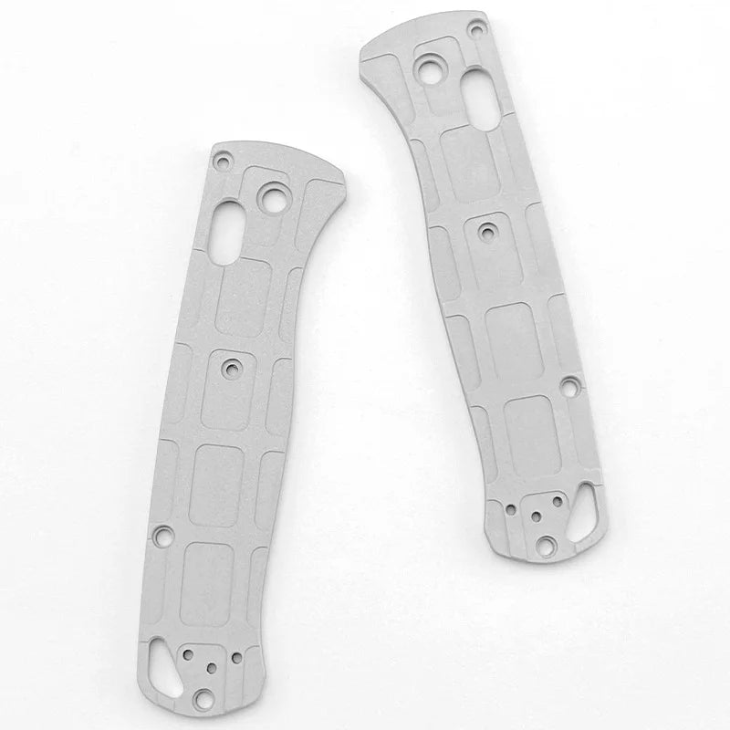 1 Pair Aluminum Alloy Rectangle Pattern Folding Knife Handle Grip Patches Scales for Benchmade Bugout 535 Knives Non-Slip Shank