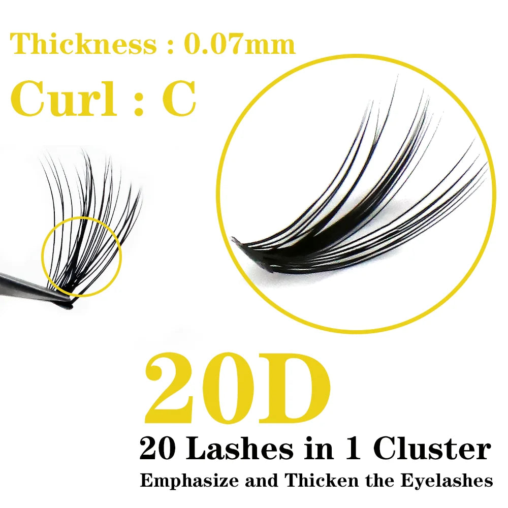 20/30D Mink Eyelashes Natural Russian C/D Volume False Eyelash Cluster Professional Eyelashes Extension Makeup Lashes Wholesale