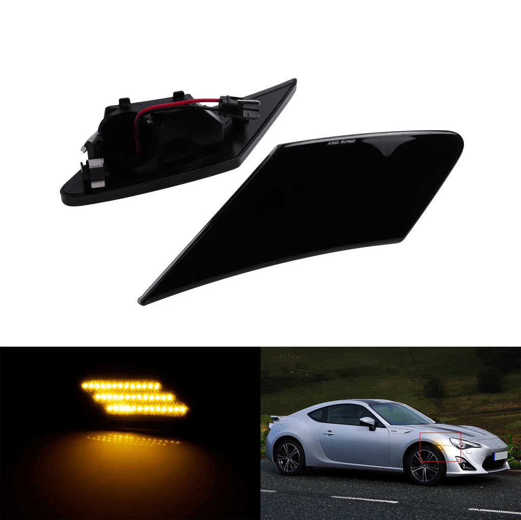 Pair Front Bumper Side Indicator Marker Light For 2013-2019 Subaru BRZ & 2017+ Toyota 86