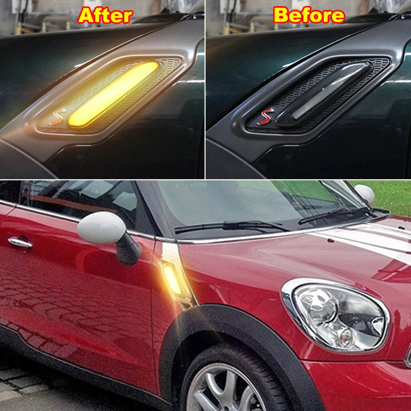 Amber LED Car Front Bumper Side Marker Indicator Lights Turn Signal Light For MINI Cooper R60 Countryman & R61 Paceman 2011-2016
