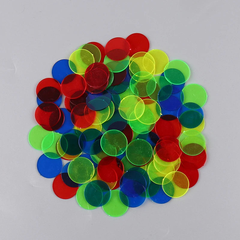 100/50pcs Montessori Education Math Toys Learning Resources Color Bingo Chip Supply 15mm