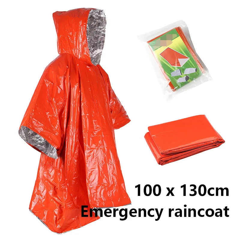 Emergency Survival Sleeping Bag 26 Micron PE Aluminized Film Camping Hiking Waterproof Thermal Insulation Emergency Blanket Tent