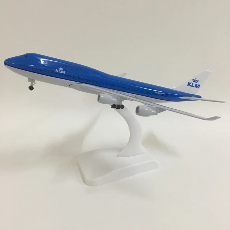 JASON TUTU 20CM KLM Royal Dutch Boeing 747 Aircraft Model Planel Airplane Diecast Metal 1/300 Scale Planes Collect Gifts