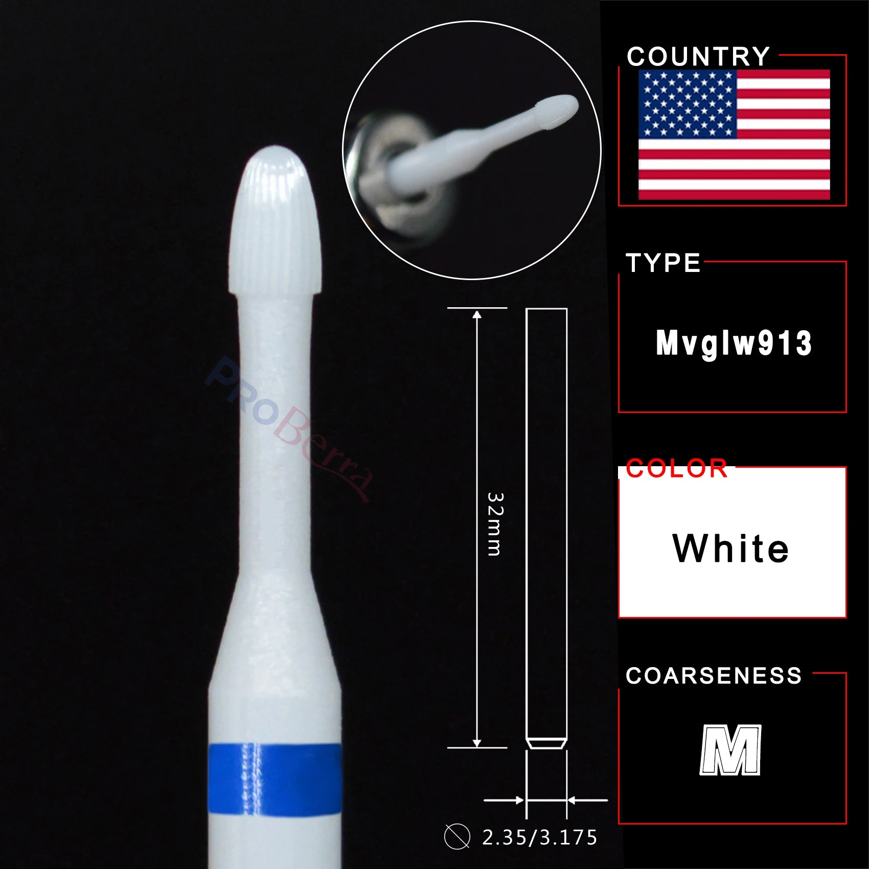 RolinStar Ceramic Cuticle Clean Cutter edge dead skin  Manicure Pedicure milling Accessories Burr remove Nail drill bit